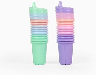 The First Years Take & Toss Sippy Cups - Spill Proof Toddler Cups Value Party Pack - 10 Oz - 20 Count,Pastel