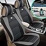 FH Group Car Seat Covers Ultra Comfort Highest Grade Faux Leather Car Seat Cushion Pad Seat Covers, Front Set – Universal Fit for Cars Trucks & SUVs (Gray/Black) PU205102