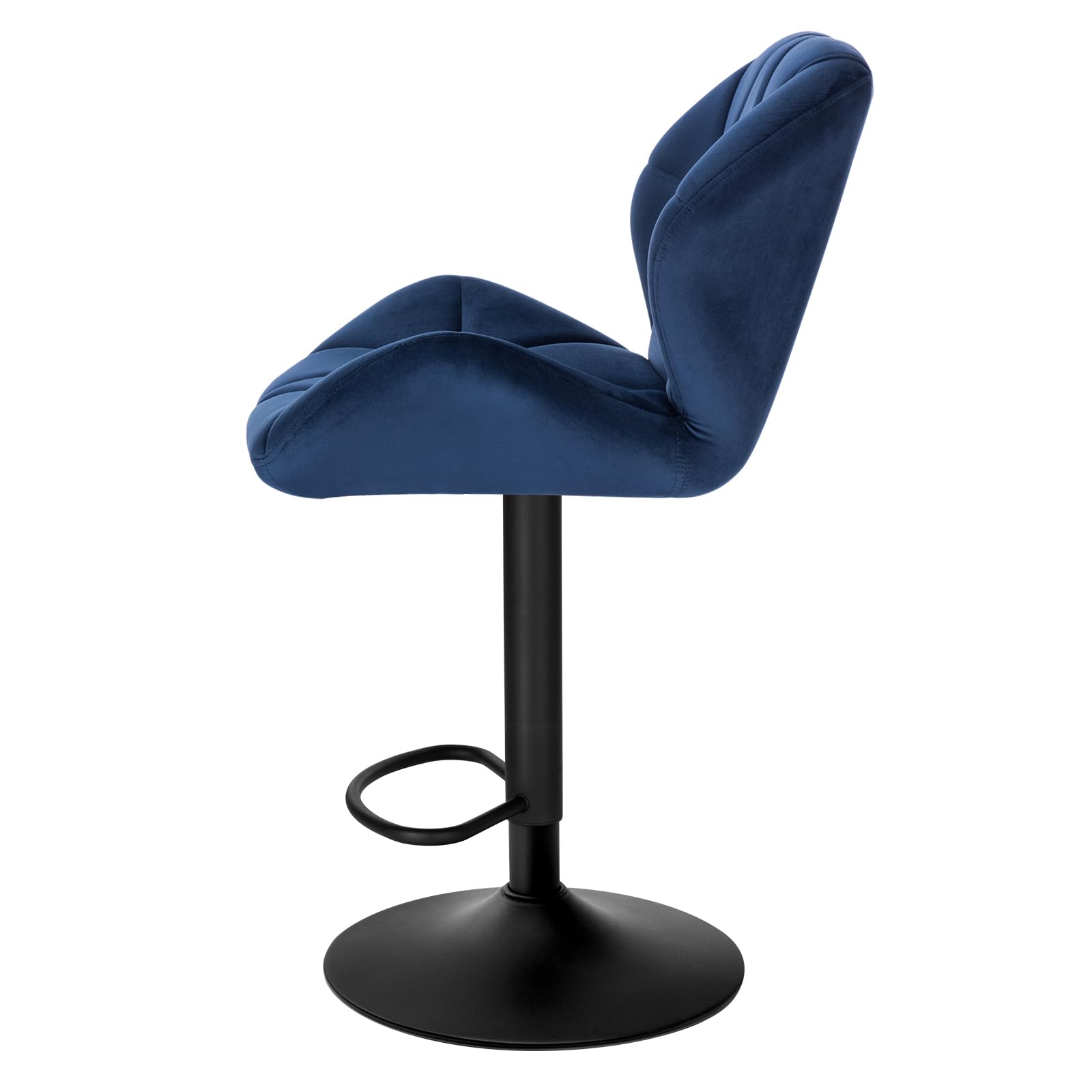 WOLTU 2X Taburete de Bar con Respaldo Regulables en Altura, con Asiento Acolchado Terciopelo Azul
