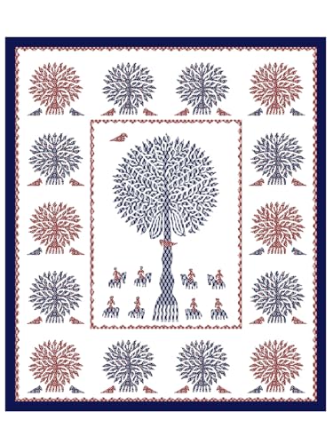 Image of LIVING ROOTS Jaipuri Hand Block Print King Cotton Bedsheet 86 * 104 inches (7 * 8.5 feet) with 2 Pillow Cover | 210 TC | Rich Fast Colour with No Colour Bleeding | (038-A)