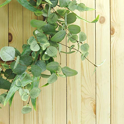 Amf0Resj 20 '' Green Eucalyptus Wreath For Front Door Artificial Spring Summer Wreath With Large Willow Leaf For Farmhouse Wall Window Outdoor Indoor Wedding Party Home Decor, White Gift Box Included #TOP3