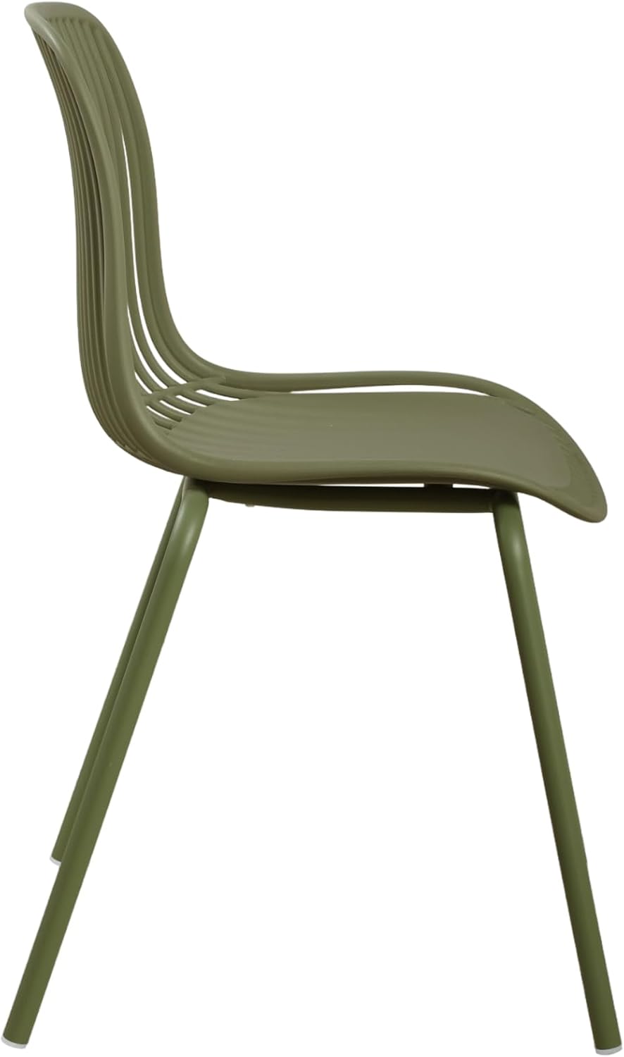 Christopher Knight Home Bentley Outdoor Dining Chairs Set of 2, Modern Patio Dining Chairs with Metal Frame and Weather Resistant Plastic Seat, Patio Armless Chairs for Garden Deck, Sage Green
