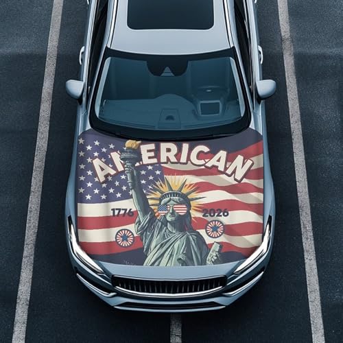 Image of Renewold 250th Anniversary USA Hood Cover Protector Hood Covers for Cars Indoor Outdoor Daily Holiday Camping Decor Wrap Blanket Women Men Winter Spring Fall Summer Automotive Exterior Accessories