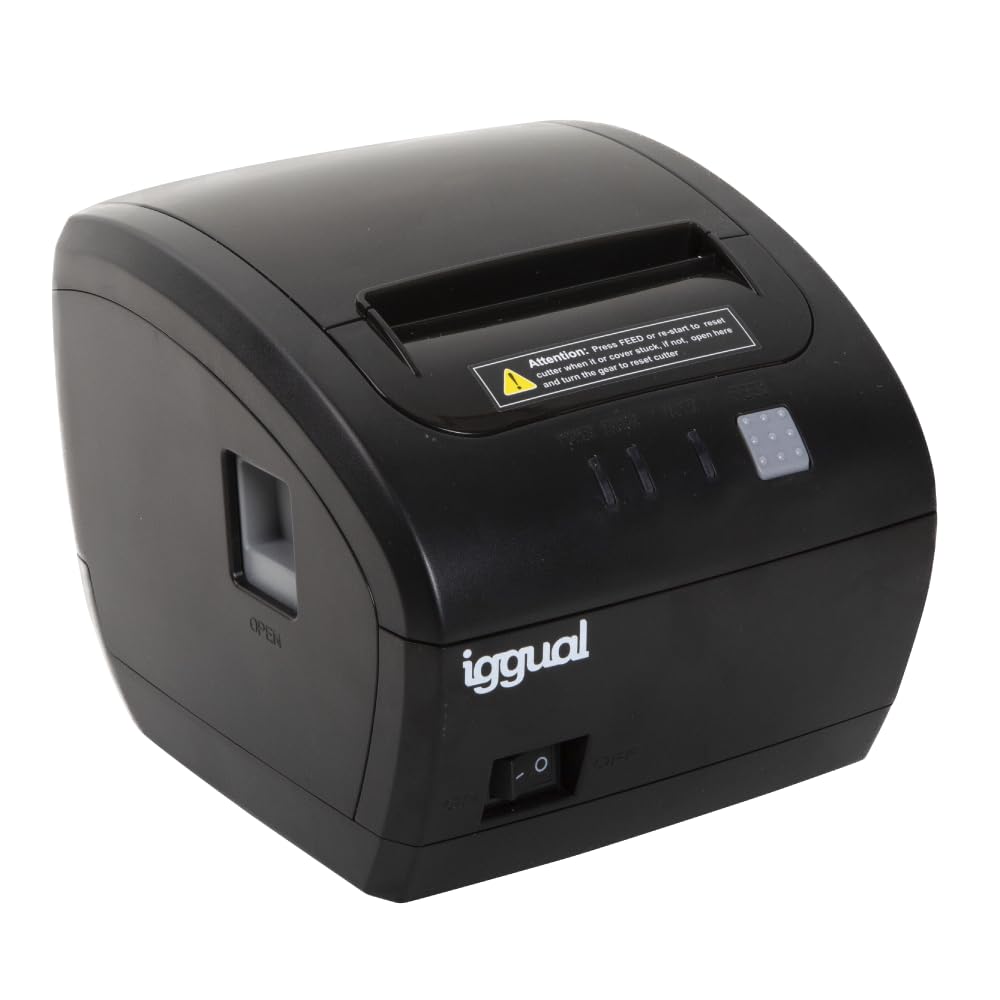 iggual-TP Easy 80 WiFi - Impresora Térmicade Tickets y Recibos para TPV/POS - Rollo 57-80 mm - 230 mm/s - WiFi+USB+RJ11 - Comercios, Restaurantes, Reatil etc. - Windows/Android/macOS - Negra