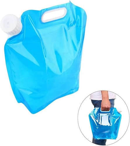 Miniatura 6 de Kisangel Bolsa de almacenamiento de agua plegable 5l de plástico de grado alimenticio diseño compacto para acampar senderismo supervivencia al aire