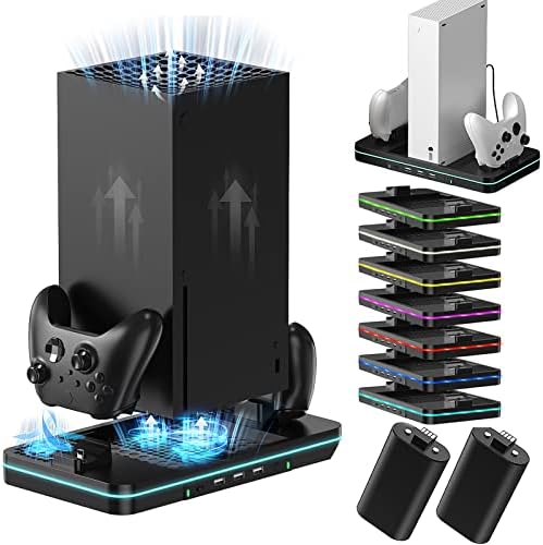 Kühlständer Für Xbox Series X/S Konsole Mit Controller Ladestation Headset Halter Kühlstation Schwarz