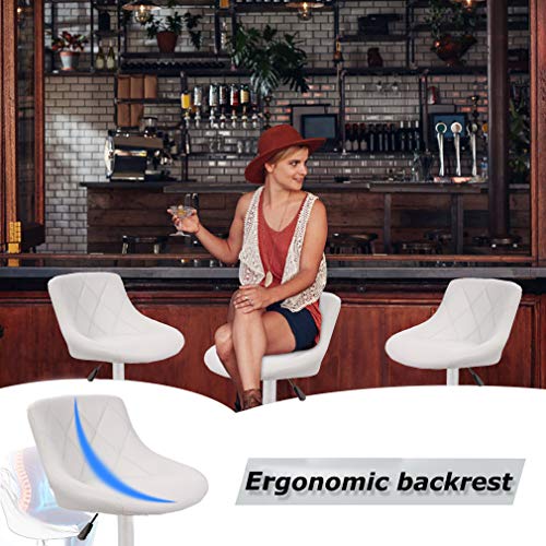 Bestoffice Counter Height Bar Stools Set Of 2 Swivel Stool Barstools Height Adjustable Bar Chairs With Back Pu Leather Swivel Bar Stool Kitchen Counter Stools Dining Chairs #TOP3