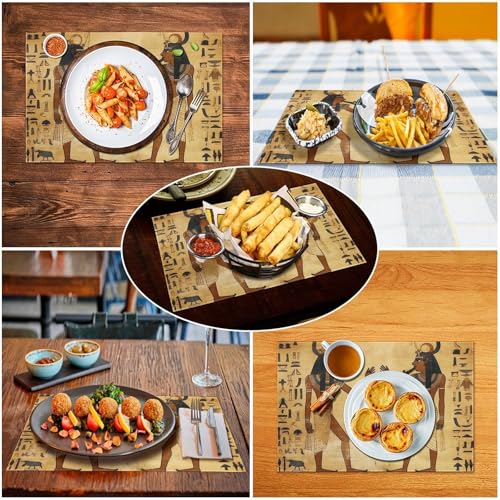 Sets de table égyptiens antidérapants table à manger PVC lavables
