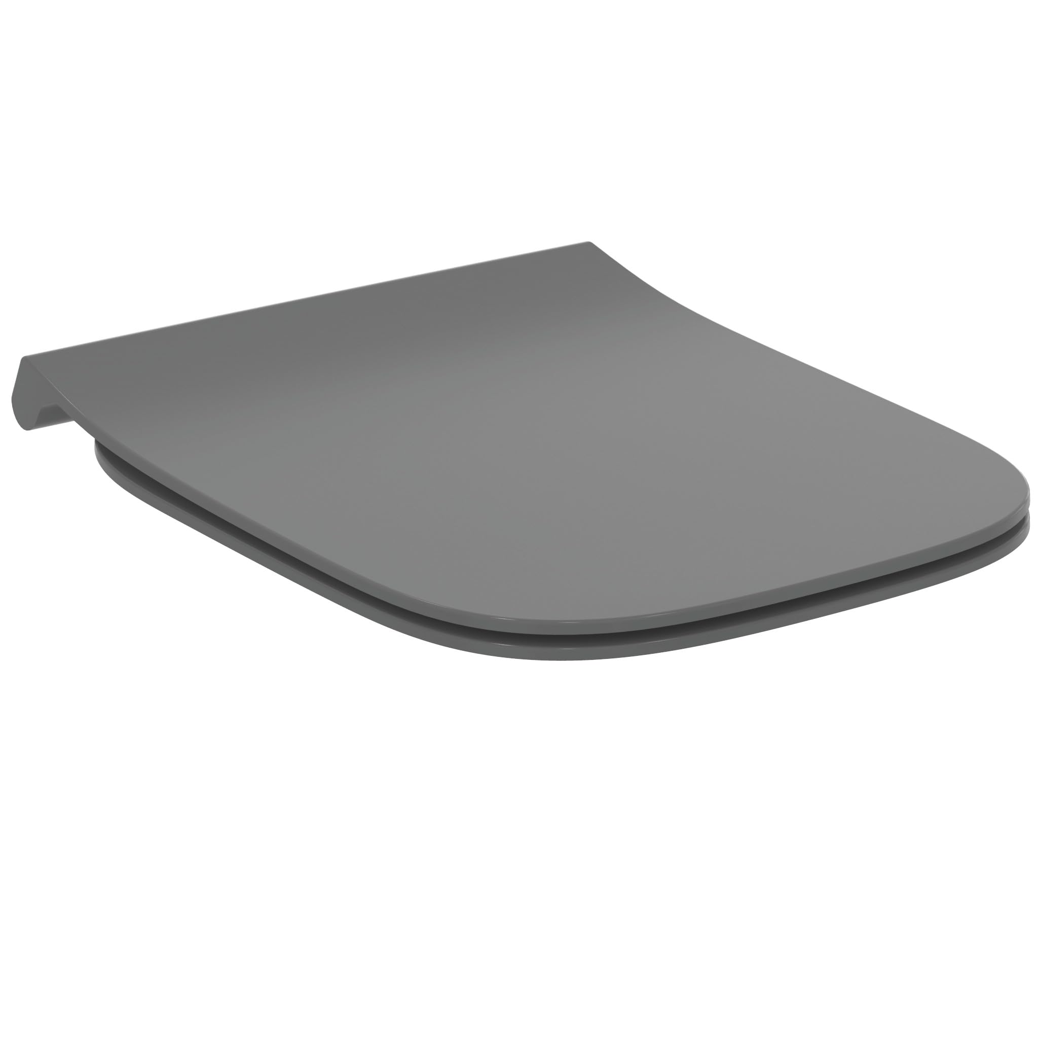 Ideal Standard Glossy Grey I.life B Toilet Seat And Cover, Angular Shape, Soft-Close Seat With Quick-Release Function For Easy Cleaning, Scratch-Resistant Duroplast – Grey (360X450x45 Mm)