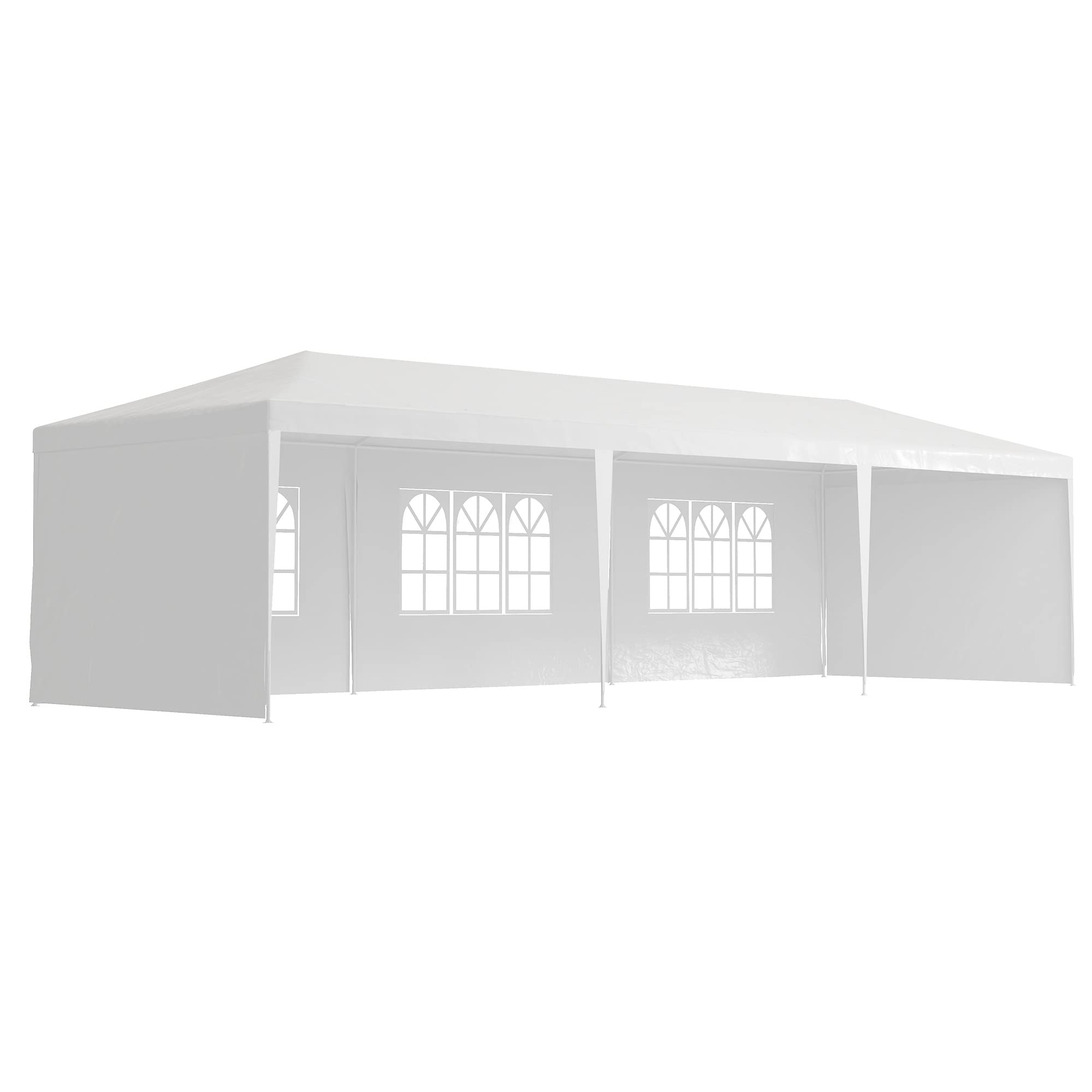 Outsunny 9M X 3M Outdoor Garden Gazebo Wedding Party Tent Canopy Marquee White Green