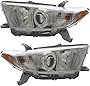 Compatible with Toyota Highlander Headlights Lamps Set 2011 2012 2013 Halogen Driver and Passenger Side