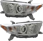 Compatible with Toyota Highlander Headlights Lamps Set 2011 2012 2013 Halogen Driver and Passenger Side