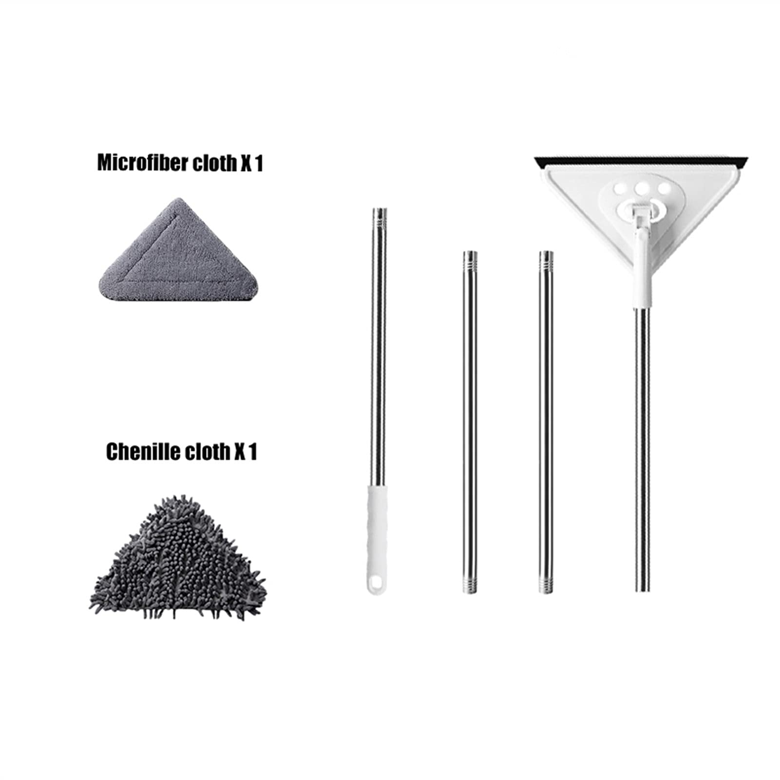 Raclettes de Douche Raclette de Douche 2 en 1 Nettoyant pour vitres avec Longue Perche d'extension Vadrouilles Plates Multifonctions pour Laver Les vitres Essuie-Glace Fournitures ménagères