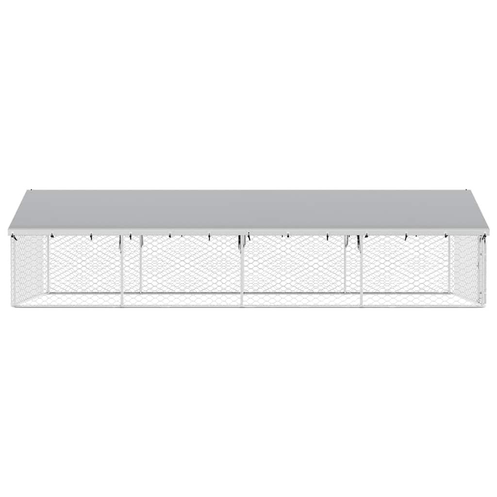Hundezwinger Mit Dach 600x300x150 cm | Verzinkter Stahl, abschließbare Tür, PE-Dach, für Hunde und Kleintiere