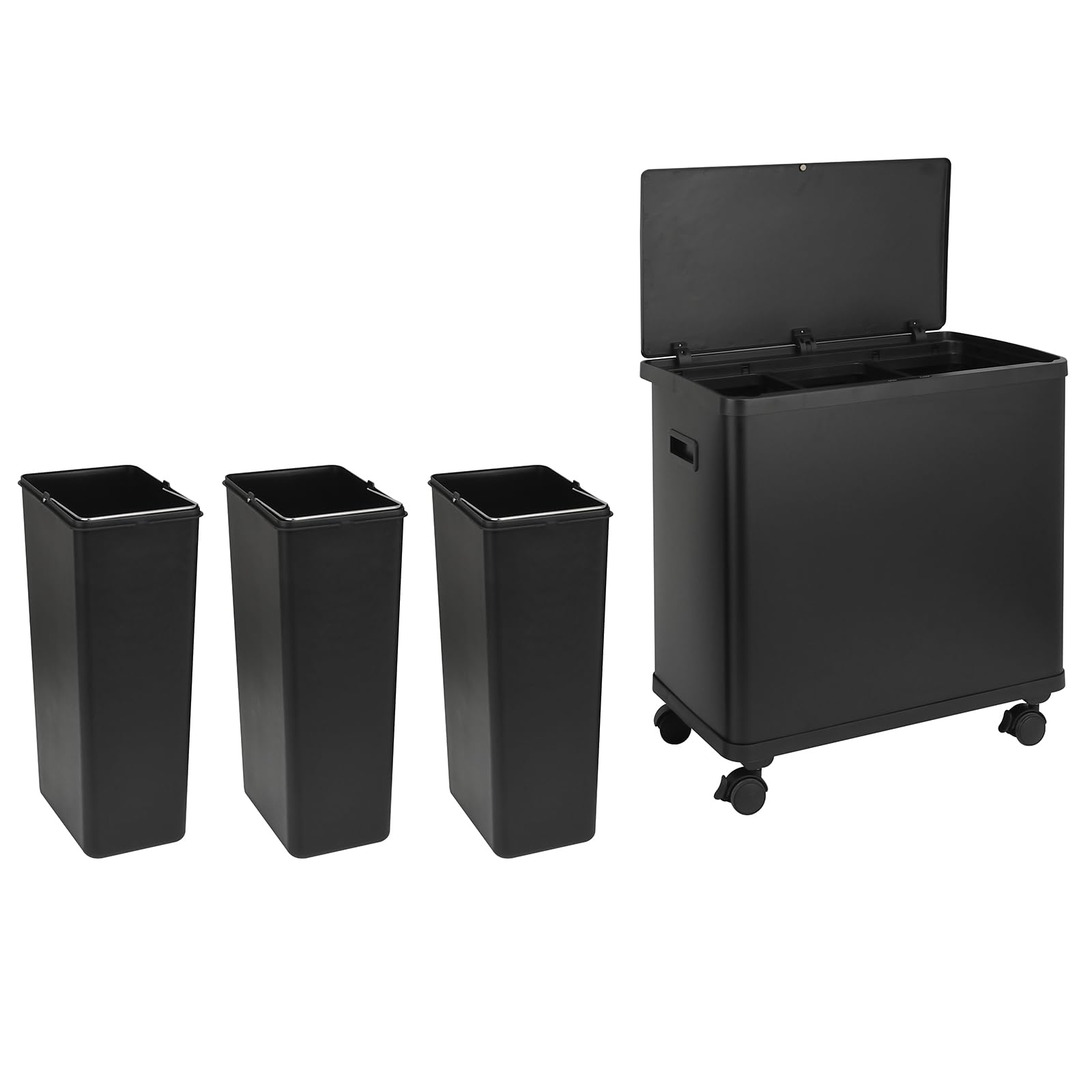 SVITA SR2X30 Sensormülleimer Abfalleimer Kücheneimer Mülltrennsystem 2 Fächer 60l freistehend automatisch inkl. Inneneimer Räder