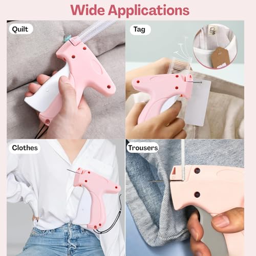 Image of TecoKart Quick Clothing Fixer Kit - Handheld Stitch Sewing Gun, Tagging & Stitching Tool for Garments, Saree Draping, and DIY Repairs - Includes 100 Glow Tags, 5 Needles & 1100 Barbed Pins