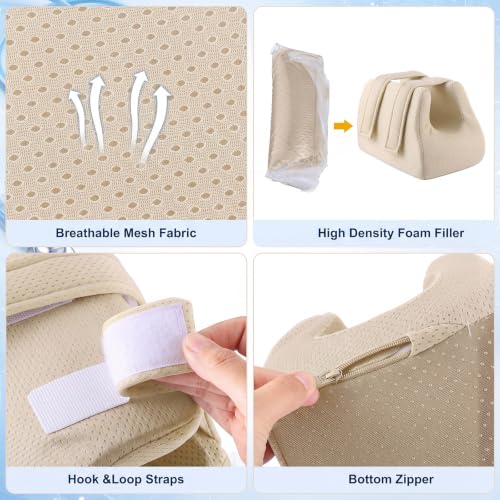 Image of Novabright 2 Pcs 3D Heel Protectors Foot Wedge Pillows Support Boot Bed Sore Pillow for Pressure Sores Bedridden Patients Relief Pressure Ankle Ulcers (Skin Color)