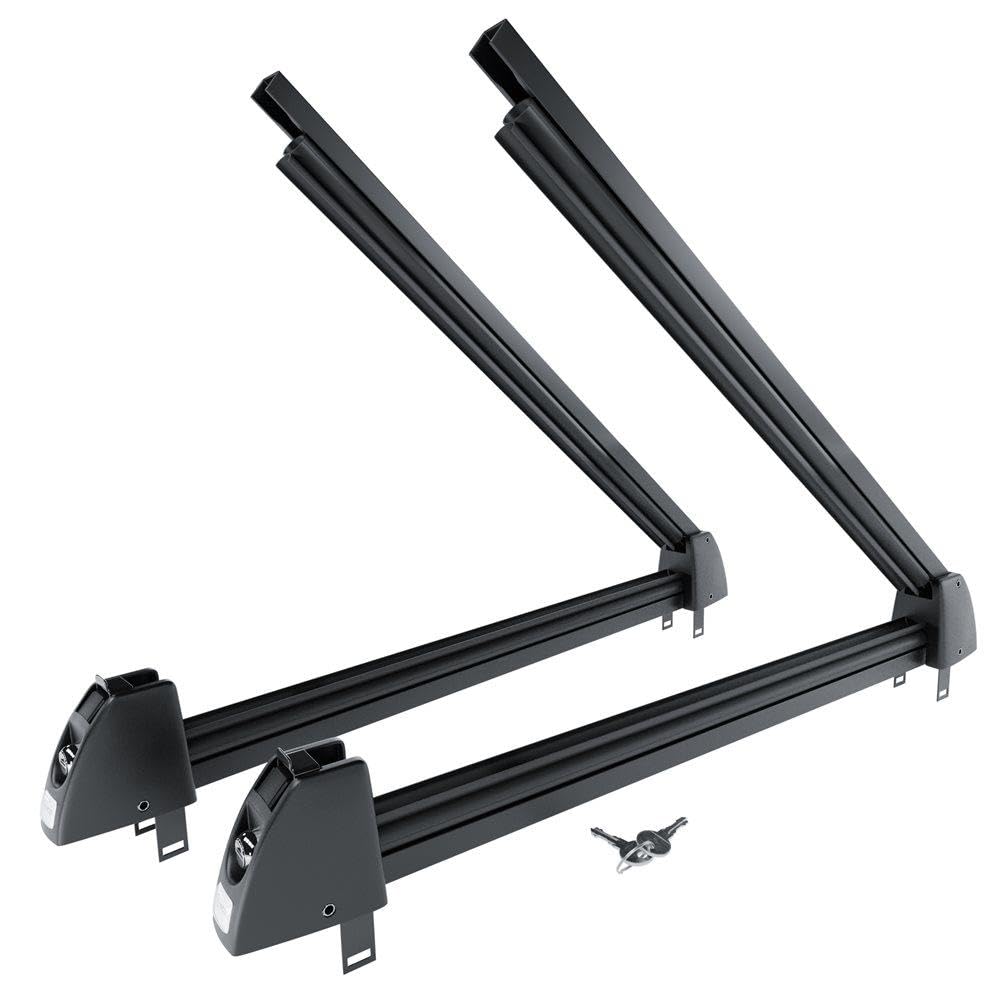 Mossa Portaesquís para portaequipajes de Techo - Negro - para 5 Pares de esquís o 4 Tablas de Snowboard