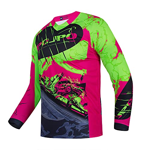 Camisetas de ciclismo para niños Downhill de 4-14 años para niñas y niños, bicicleta MTB, ropa infantil de manga larga, deportes de motor, tops de bicicleta BMX, 14 años