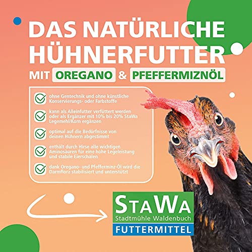 STAWA Premium Hühnerfutter, Geflügelkörnerfutter, ohne Gentechnik, mit Oregano und Pfefferminz-Öl, 25 kg – Bild 3