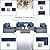Shintenchi 5 Pieces Outdoor Patio Sectional Sofa Couch, Silver Gray PE Wicker Furniture Conversation Sets with Washable Cushions & Glass Coffee Table for Garden, Poolside, Backyard (Aegean Blue)