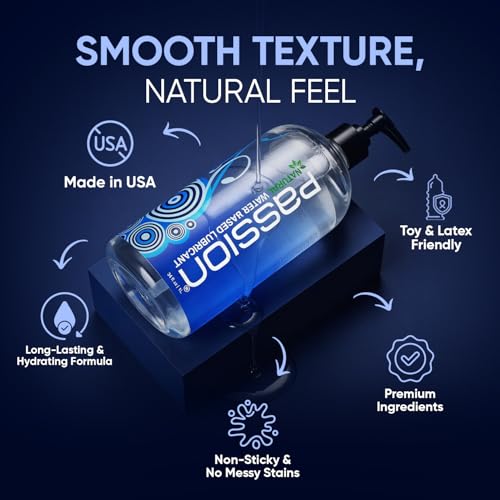 Image of Passion Natural Water-Based Personal Lubricant, for Men & Women - 10 Fl Oz