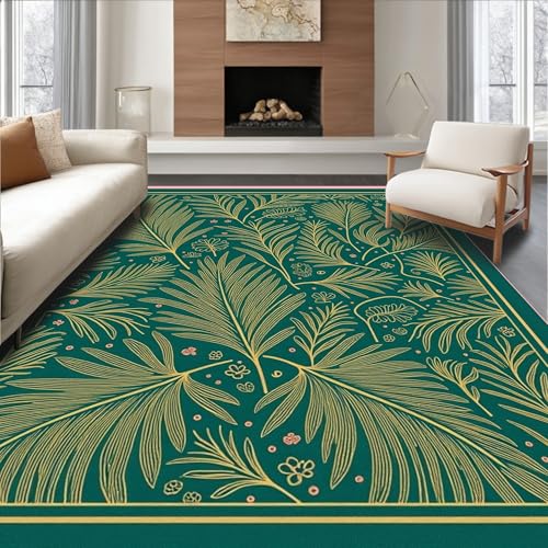 ODIKA Flatwoven High Traffic Area Rug 8x10, Retro Palm Oasis