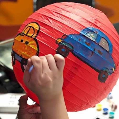 Image of Red Paper Lanterns 10pcs Party Hanging Decorations for Xmas Hanging Decorations Ball Lanterns Lamps Parties Wedding Birthday