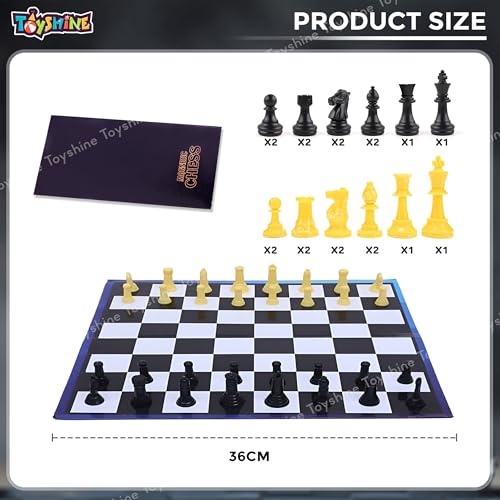 Image of Toyshine 36cm Magnetic Chess Set with Folding Board and Pieces | Strategic, Challenging & Tactical Game for Beginner Kids 5 +