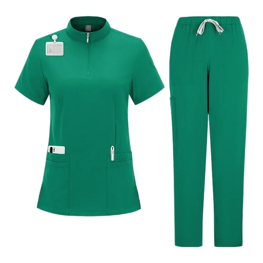 Uniformes Sanitarios Mujer Uniformes quirúrgicos de enfermería for mujer, uniformes de médico y enfermera, pantalones rectos for hombre, ropa médica, ropa de trabajo for salón de belleza(Green,S)