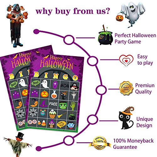 Halloween Party Games for Kids Adults, 24 Player Halloween Bingo Card Games - image 4