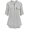 Ninedaily-Womens-34-Sleeve-Plaid-Shirts-Zip-Floral-Casual-Tunic-Blouse-Tops Ninedaily Business Casual Tops Women, Work Blouses Summer Shirts Trendy 2023 Spring Office Uniform Going Out Tops Petite Tops and Blouse Linen Fashion Blouse Stripe Tunics for Women XL Black White