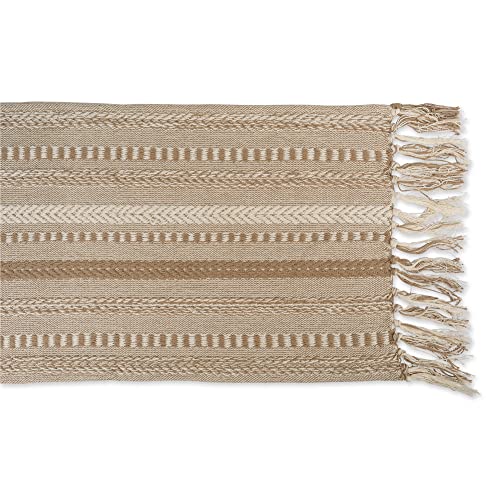 DII Table Runner Collection, Cotton, Stone, 15x72 (15x77, Fringe Included), 15x72" (15x77", Fringe Included) - Image 2