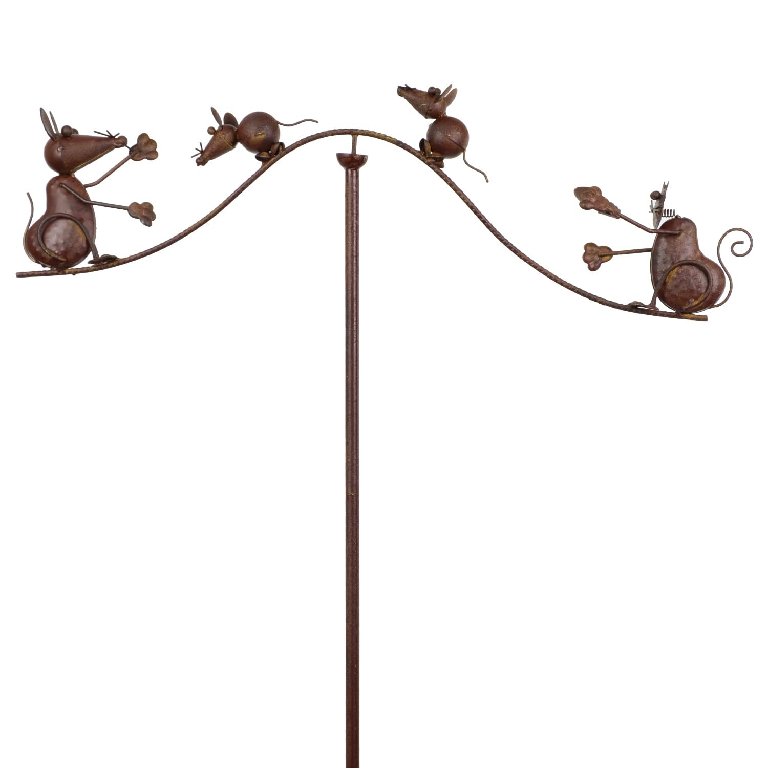 Moritz Gartenstecker Katze mit Mäusen 157 cm – Balance Pendel Metall Deko