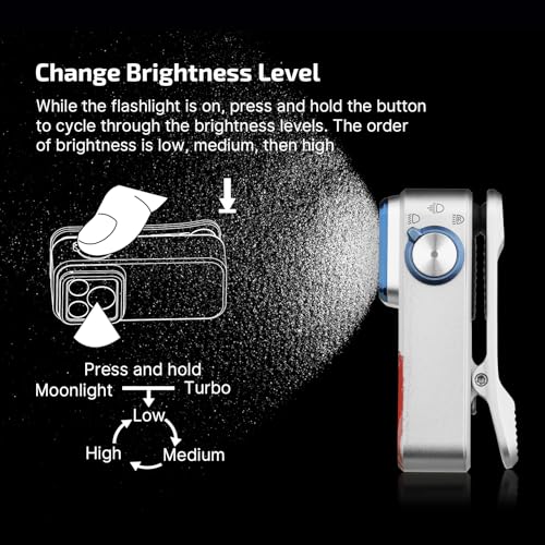 Image of OLIGHT Oclip Pro EDC Flashlight Clip-on Light, Rechargeable 500 Lumens with Three Lighting Solutions Type-C Charging, Magnetic Flash Lights for Outdoor or Indoor Use(Stars & Stripes Edition)
