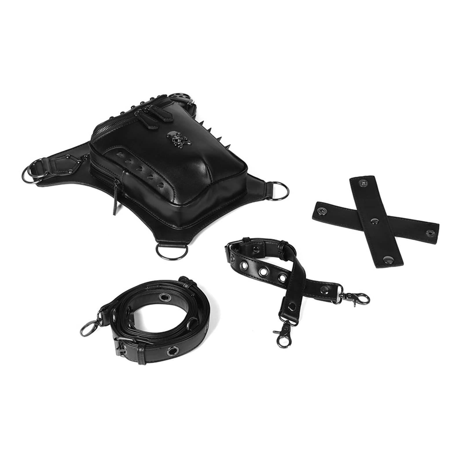 Sac de Taille Punk Pochette Sac Messenger Ceinture Gothique Steampunk pour Le Cyclisme Randonnée