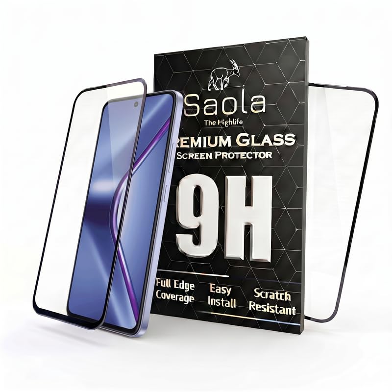 Image of Saola 9H Clear Tempered Glass For Oppo K13 5G (PACK OF 1) with Free Installation Kit. Full screen Coverage. Free Replacement If Received Damaged - 6.67 inch