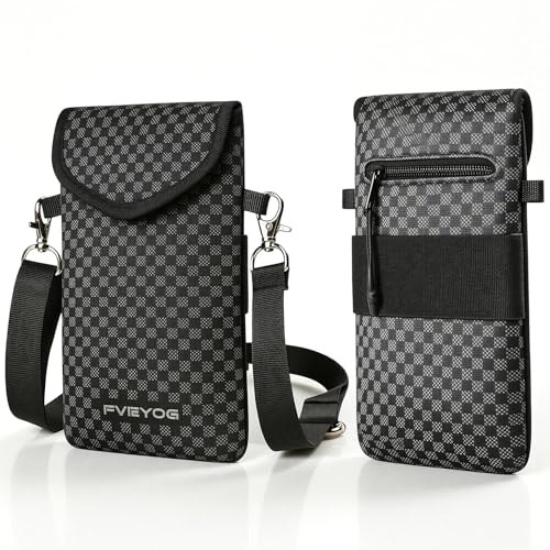 Image of Neoprene Phone Sleeve Pouch Case Bag for Men Women w /Crossbody Strap /Neck Lanyard for iPhone 17 /16 /15 /14 Pro Max, Samsung S25,Pixel 10