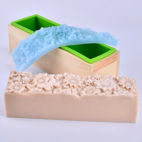 Nicole Loaf Silicone Soap Mold Set Rectangular Toast Mould With Flower Mat For Handmade Decoration Soap #TOP2