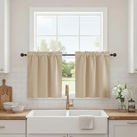 Vista 34 de NICETOWN Cenefas de Ventana Opacas con Aislamiento Térmico para Guardería - Paneles de Cortina con Bolsillo para Barra de Decoración del Hogar