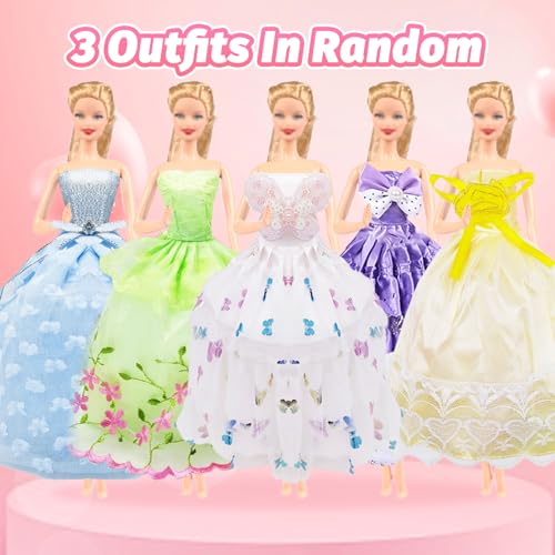 Ensemble-de-vetements-et-accessoires-de-poupee-61-pieces-vetements-de-poupee-compatibles-avec-Barbie-y-compris-13-robes-1-ensemble-haut-et-pantalon-20-chaussures-26-accessoires-pour-poupees-de Ensemble de vêtements et accessoires de poupée 61 pièces, vêtements de poupée compatibles avec Barbie, y compris 13 robes, 1 ensemble haut et pantalon, 20 chaussures, 26 accessoires pour poupées de – Image 3