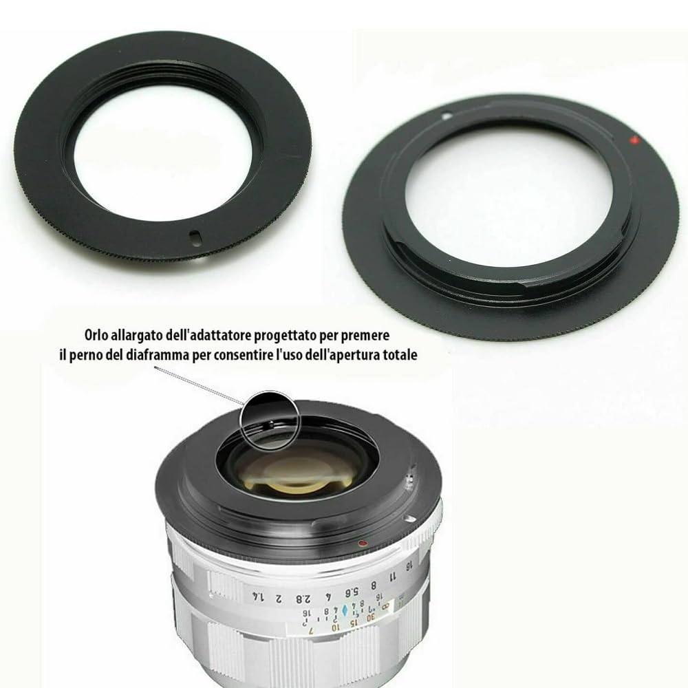 Anello Adapter Per Obiettivi Olympus OM Su Fotocamere Canon EOS EF Adattatore - Foto 11