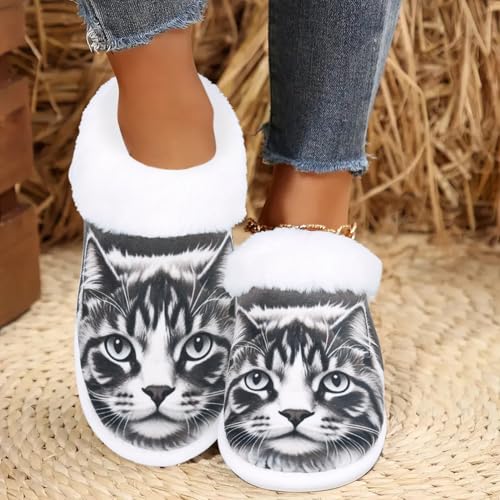 Slippers for Women Cat Memory Foam House Slippers Comfy Non-slip Bedroom Shoes for Indoor Outdoor3