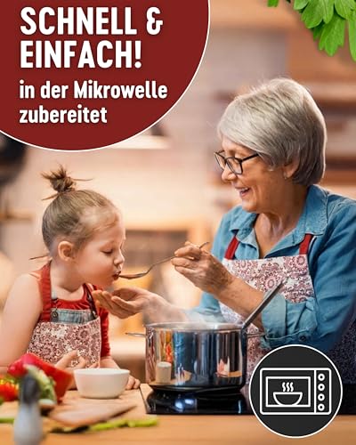 DREISTERN Hühnerfrikassee 280g I Mit Gemüse & Reis I Herzhaftes Fertiggericht in Mikrowellenschale I Lange Haltbarkeit dank natürlicher Konservierung I Hausmacher Qualität