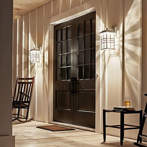 Kichler Beacon Square 14.25" 1-Light Outdoor Wall Light with Clear Hammered Glass in Textured Black, for Exterior Doors, Garage, Porch, or Patio (14.25" x 8"), 49830BKT - Image 4