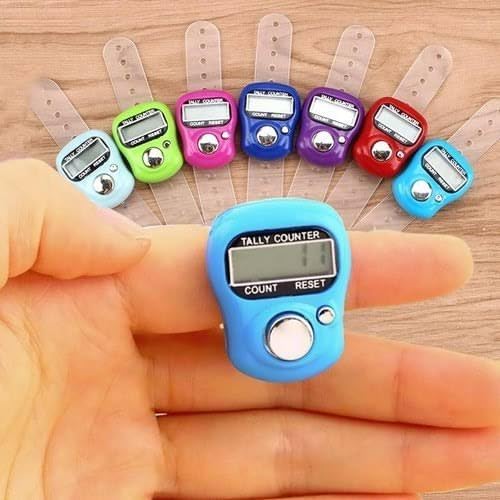 Multi use Finger Counter for Chanting Mantra Tally Counter Finger Ring Digital Head Electronic Tally Counter Jap Counting Machine Multicolor (Style A,Pack of 8)-image-26
