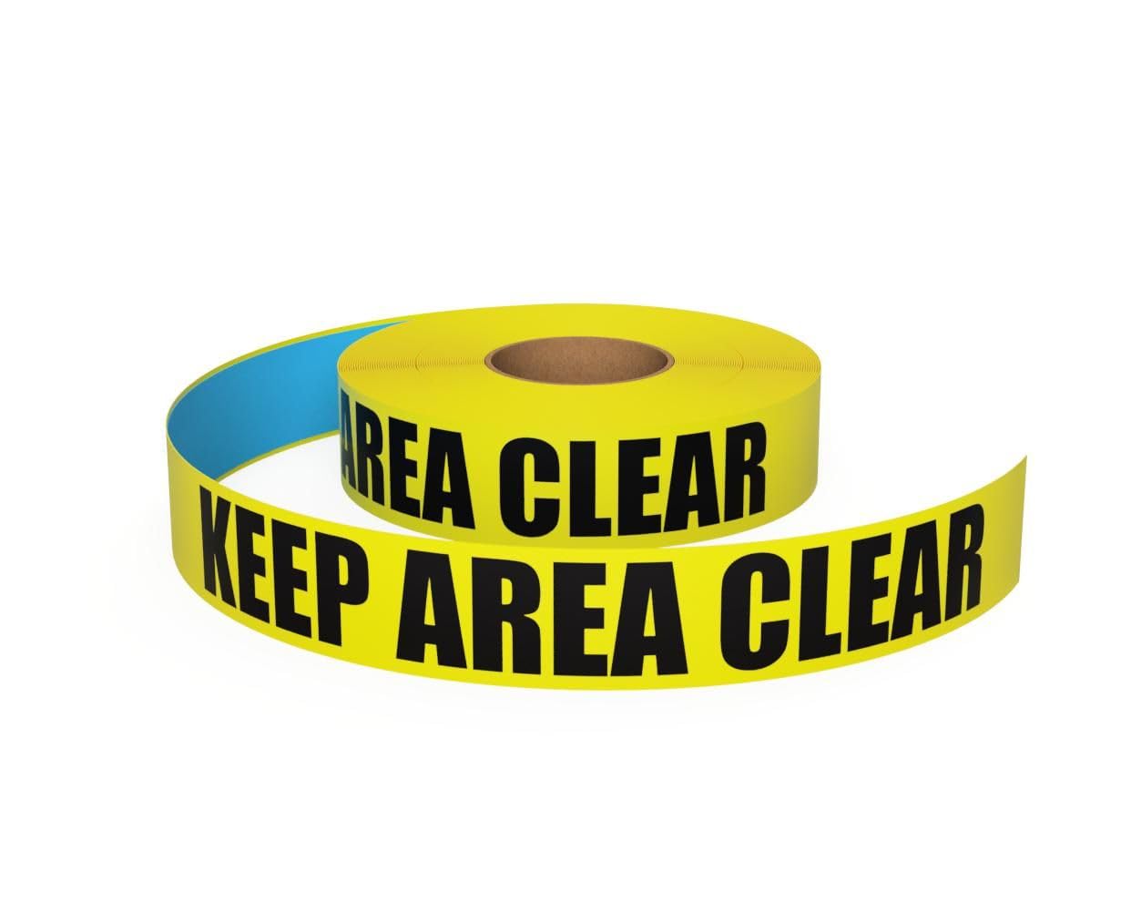 DuraStripe Inline Industrial, 5S Floor Marking Tape, Location/Placement Marking (Keep Area Clear Text, Yellow, 2")
