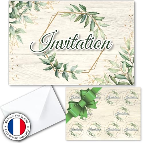 Kit 10 cartes simples d'invitation / Faire-part en français pour anniversaire, mariage, baptême,...