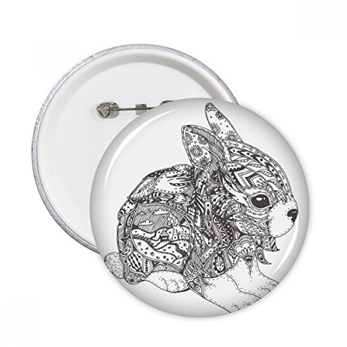 Badge bouton rond lapins de peinture DIYthinker pour décoration de vêtements
