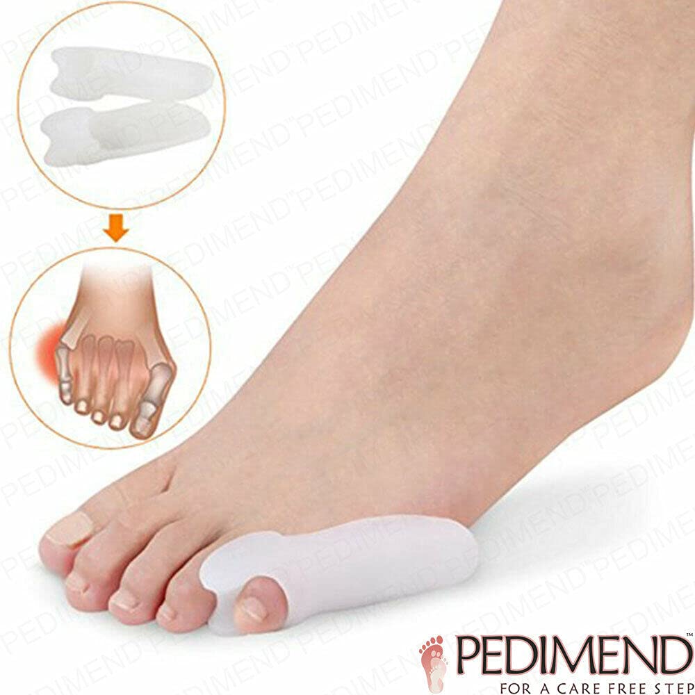 pedimendtm 3 Paar Silica Gel Kleiner Zeh Hallux Valgus Separator | Tailor 's entzündeten Fußballen Corrector | Pinky Fuß Ausrichtung | Bunionette Pad | Hühneraugen Hornhaut Relief Wrap